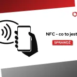 Ikona symbolizująca komunikację NFC, gdzie smartfon zbliża się do urządzenia z falami. Dowiedz się, komunikacja NFC co to jest.