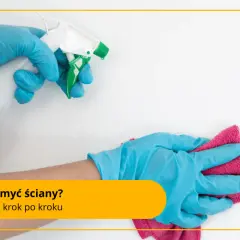 Rękawiczki i środek czyszczący w sprayu pomogą Ci dowiedzieć się, czym umyć ściany przed malowaniem. Czysta ściana to podstawa udanego remontu.
