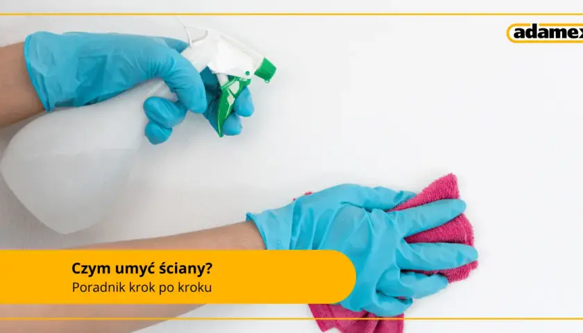 Rękawiczki i środek czyszczący w sprayu pomogą Ci dowiedzieć się, czym umyć ściany przed malowaniem. Czysta ściana to podstawa udanego remontu.