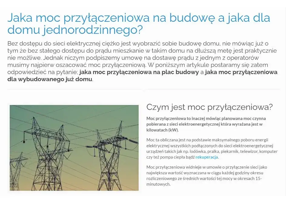 Zdjęcie Jaka moc przyłącza do domu jednorodzinnego? Poznaj kluczowe fakty